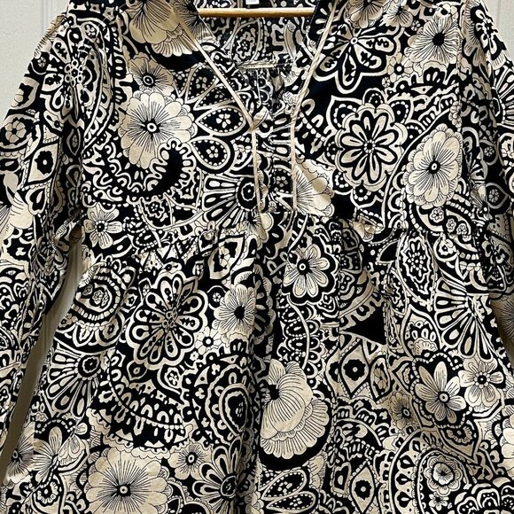 Umgee Tunic Top Women's Size L Mixed Floral Print Hi Low Hem Boho Chic Feminine - Picture 14 of 16